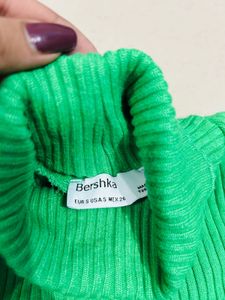 Green Turtleneck Top