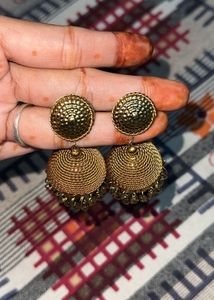 Golden Jhumka Earrings