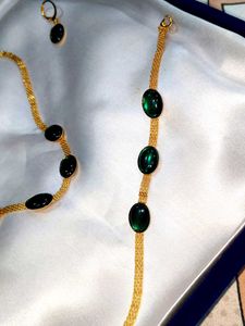 A Green Stone Jewelry Set For Luck &amp; Prosperity.