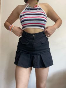 Black Denim Skirt