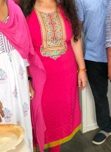 Embroidered Pink Kurti