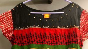 Bright Red Straight Kurta Casual Wear