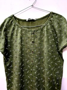 Green Printed Top
