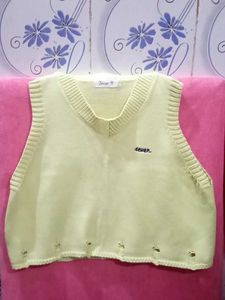Yellow 'Seven' Knit Vest
