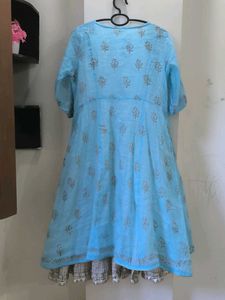 Blue Printed Kurti with Dupatta