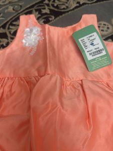 Cute Peach Dress with Floral Detail