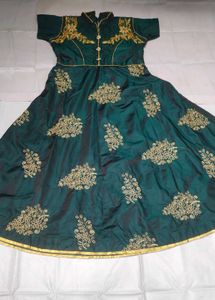 Emerald Green Embroidered Dress