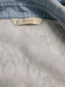 Fancy Denim Shirt With White Net Detailing