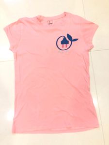 Cotton Pink T Shit Suitable For Summer Fit