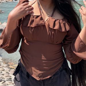 DARK BROWN KOREAN TOP