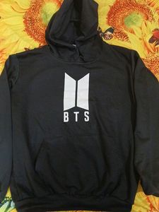 BaghadBillo Black Hoddie With BTS Print On Front Side