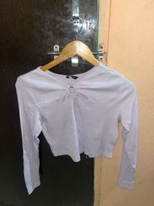 Lavender Long Sleeve Crop Top