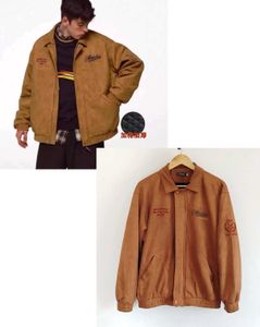 Retro Suede Bomber Jacket
