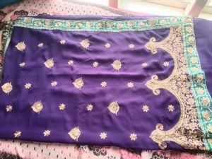 Elegant Purple Saree With Blouse