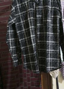 Black &amp; White Plaid Flannel