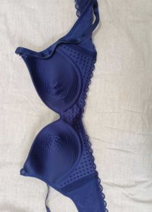 Navy Blue Padded Net Bra