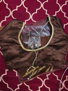 Coffee Brown Saree With Blouse