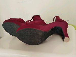 Burgundy Heels Used Only  Twice