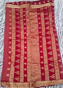 maroon colour pure Gadwal saree