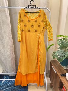 Yellow Printed Kurta