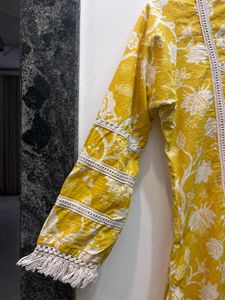 Yellow Floral Print Kurti