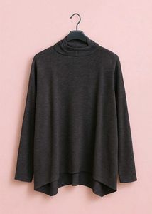 Elegant Gray Button-Front Cardigan