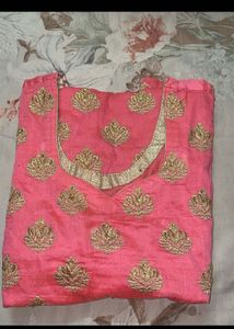 Chanderi rose kurta
