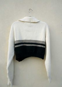 Striped Cropped Knit Sweater