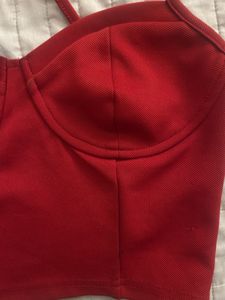 Red Bustier Crop Top