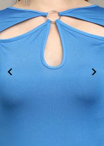 Chic Blue Cutout Top