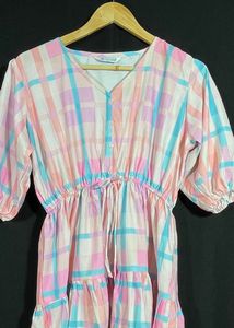 Women Multi Check Dress