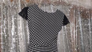 Black Dot Casual Mini Short Dress Or One Piece