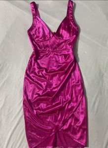Fushia Pink Corset Bodycon Dress