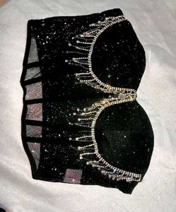 Brand New ( Urbanic)Black Sequined Mesh Corset Top