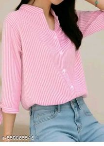 Striped Tie-Sleeve Blouse