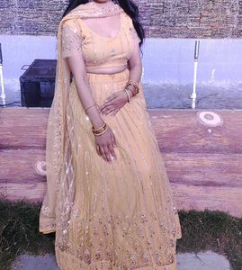 Elegant Gold Lehenga Choli Set