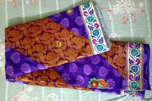 Elegant Purple &amp; Gold Saree