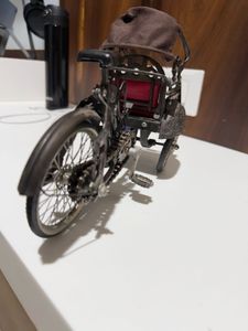 Vintage Metal Rickshaw Sculpture