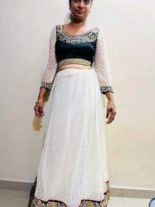 Elegant Black &amp; White Blouse Lehnga New Wdt Tag