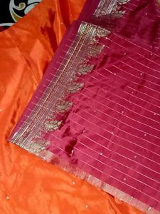 Elegant Orange Art Silk Saree