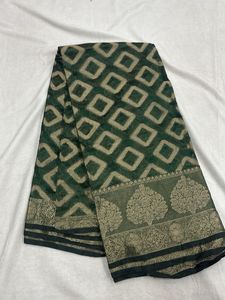 Elegant Green Patterned Saree