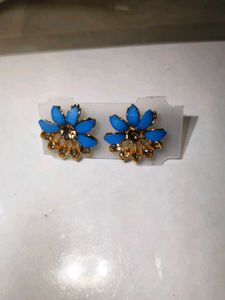 Blue Floral Earrings