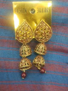 Golden Jhumka Earrings