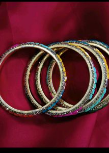 Multicolor vibrant  bangles set of 4 churi