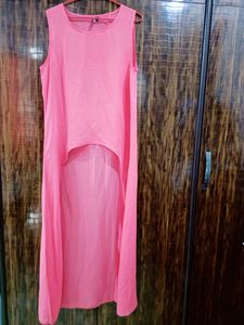 Peach Colour High Low Top