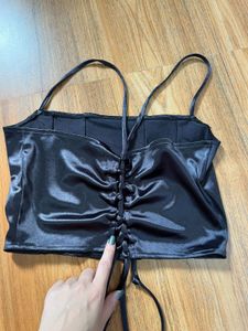 H&amp;M Satin Crisscross Top 😭❤️