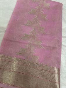 2 mtr Baby pink banarasi fabric