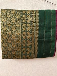 Traditional Green and Purple Kanjivaram Silk Saree