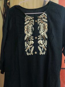 Embroidered Black Suit Set