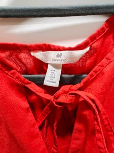 Red Linen Dress . Size XL. Fits Upto 3xl